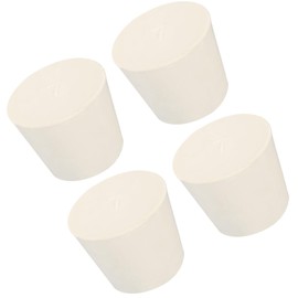 TOP-VIGOR Kegelförmiger Gummistopfen, 28 mm bis 37 mm, solide Reagenzgläser, Stopfen, weiß, für Labor, Zuhause, 4 Stück