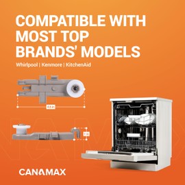 Canamax 8268743 Dishwasher Upper Rack Wheel - Compatible with Whirlpool Kenmore KitchenAid Dishwashers - Replaces WP8268743 AP6012252 PS11745459 - PACK OF 4