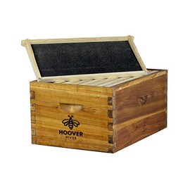Hoover Hives 8 Frame Langstroth Deep Brood Box Dipped in 100% Beeswax Includes Wooden Frames & Waxed Foundations (Fully Assembled)