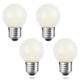AIELIT LED 25 Watt Equivalent Frosted Light Bulbs, Daylight White 5000K, 2W Dimmable Globe Bulb, E26 Medium Screw Base LED Edison Bulb for Chandeliers, Ceiling Fan, Table/Desk Lamp, 4 Pcs