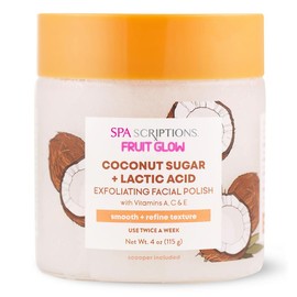 SPAscriptions Fruit Glow Coconut Sugar + Lactic Acid Exfoliating Facial Polish Gentle Skincare Daily Exfoliate Smooth Comfort Skin Repair