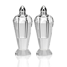 Homeroots Handcrafted Optical Crystal And Silver Pair Of Salt And Pepper Shakers