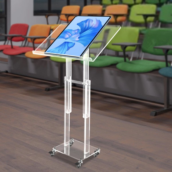 Unbranded Clear Acrylic Laptop Desk Adjustable Height Computer Table Office