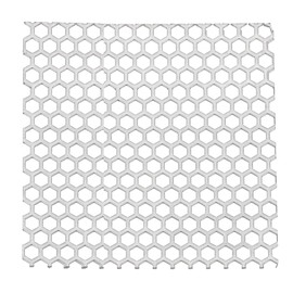 PATIKIL 3.5" x 3.5" Parachute Metal Sheet 19Ga 0.24" Hexagonal Hole 304 Stainless Steel Mesh Stagger Extended Perforated Metal Plate for Ventilation Grille Security Grate