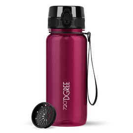 720°DGREE Water Bottle 650ml “uberBottle“ softTouch +Sieve - BPA-Free Tritan, Leakproof, Reusable Drinking Bottle - Sports Bottle for School, Fitness, Gym, Cycling, Travel, Office, Outdoor, Hiking