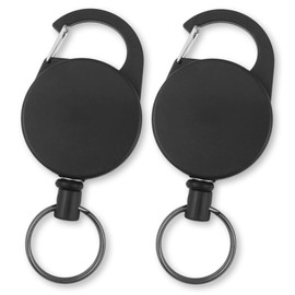 [EXERT] Carabiner Included, Reel Key Holder, Key Reel, Reel Key, Pass Case, Set of 2, Carabiner