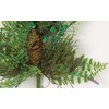 29" Glittered Artificial Mixed Fern Leaf, Berry & Pinecone Stem