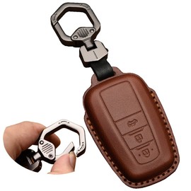 [Haoshilianfa] Toyota Genuine Leather Crown 220 Series C-HR Prius 50 Series RAV4 50 Series Land Cruiser Prado 150 Late Corolla Touring 210 Series Corolla Sports Key Case Key Cover, 3 Buttons/Dark