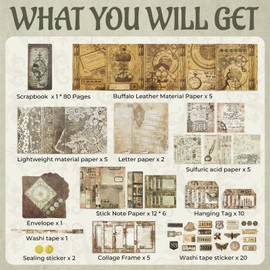 Funto Scrapbooking Kit, The Love Poems Series - Retro Merchandise, Perfect for Bullet Scrapbooking Materials, Planner DIY Craft Collage