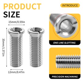 Hollow Screw Sink Hollow Screws Sink Hollow Screw M12 x 45 mm 304 Kitchen Franke Sink Replacement Parts Accessories Kitchen Sink for Drain Fitting Strainer Basket Valve Screws for Sink Strainer (35 mm