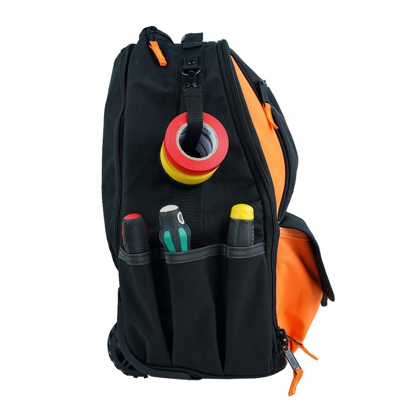 KUNN Rolling Tool Bag 37Pockets Wheeled Tool Backpack with Widen