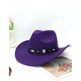 Syrios Gifts Purple Western Cowboy, Cowgirl Hat, Silver Diamond Band – Unisex Rodeo Hat
