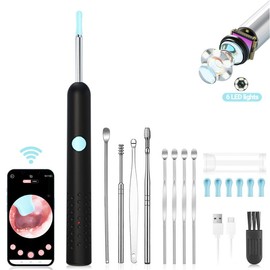Ear Wax Removal Kit with Camera – 1080P HD Ear Cleaner with 6 Tips – Ear Wax Remover Otoscope for iOS & Android – Safe  Canal Cleaning Tool waterproof ear portable box visual endoscope earwax wireless wifi light upgrade precise leardrum eardrum earwig e