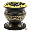 Govinda® -Tall Decorated Brass Charcoal Screen Incense Burner