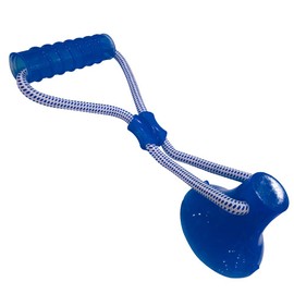 Croci Dog Toy Pull&Play with Stick Blue 36X13Cm, Toy with Suction Cup, for Chewing - Blue
