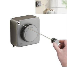 Retractable Clothesline Indoor, Non-Sagging Clothes Line Indoor & Outdoor,15.7Ft Heavy Duty Clothes Drying Laundry Line (Grey)