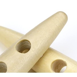 Pack of 12 oval wooden buttons, natural 60 mm, 2 holes of 6.5 mm, wooden buttons, toggle, coat buttons, oblong buttons for sewing, craft buttons, bevelled end