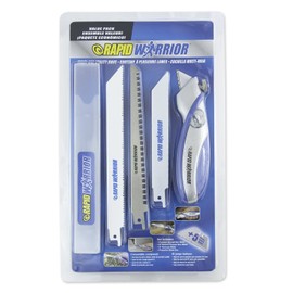 Rapid Edge Rapid Warrior Multi-Use Utility Knife Kit with Drywall Knife, Hacksaw and General Purpose Saw Blade (Includes 5 Rapid Edge Serrated Razor Knife Blades) (1-Pack)
