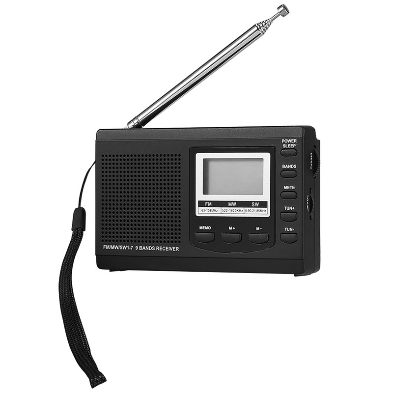 VBESTLIFE Portable Mini Radios FM/MW/SW Receiver w/ Digital Alarm Clock