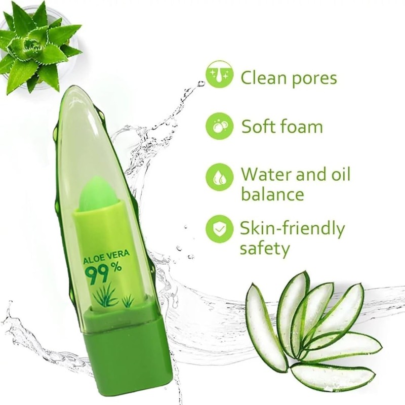 Generic Long Lasting Crystal Jelly Aloe Vera Lipsticks Temperature Color