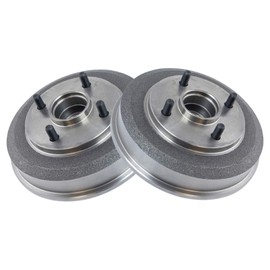TRQ Rear Brake Drum Set Driver & Passenger Side Compatible with 2000-2008 Ford Focus