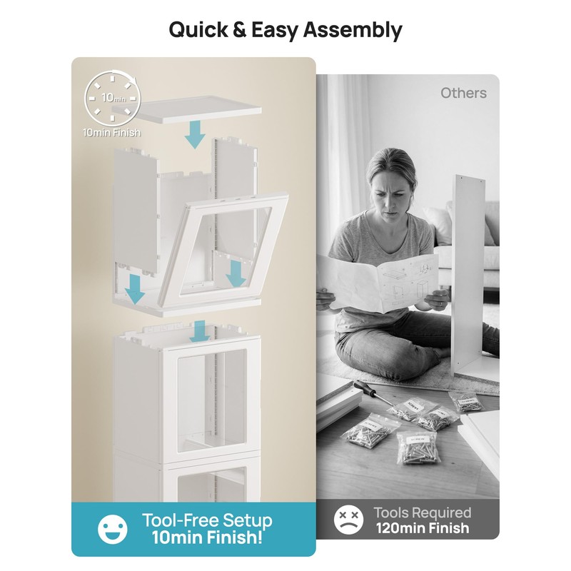Vtopmart 63.2" Tall Slim Bathroom Storage Cabinet with 4 Adjustable