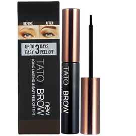 Grayish-Brown Tatto Brow Peel Off Eyebrow Gel Tint,Eyebrow Tint Dark Brown Semi-Permanent Colour,Semi-Permanent Colour Eyebr/ow Dye,Waterproof Tatto Bro/w T/int,Defines and Enhances Br/ows Natu/ral