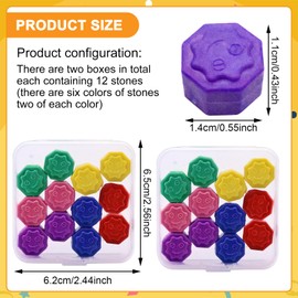 ARONRAVE Gonggi Korean Game 24 Pieces Gonggi Korean Traditional Game Gonggi Jack Stone Pebbles Set Gonggi Traditional Korean Game with Tiles