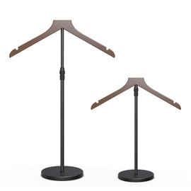 2 Pack Shirt Display Stand, 18-34 Inch Height Adjustable Mannequin Torso for Vendors Shop, More Stable Dress Form Mannequin Stand Clothes Rack, T Shirt Display Holder Jacket Coat Hanger, Brown