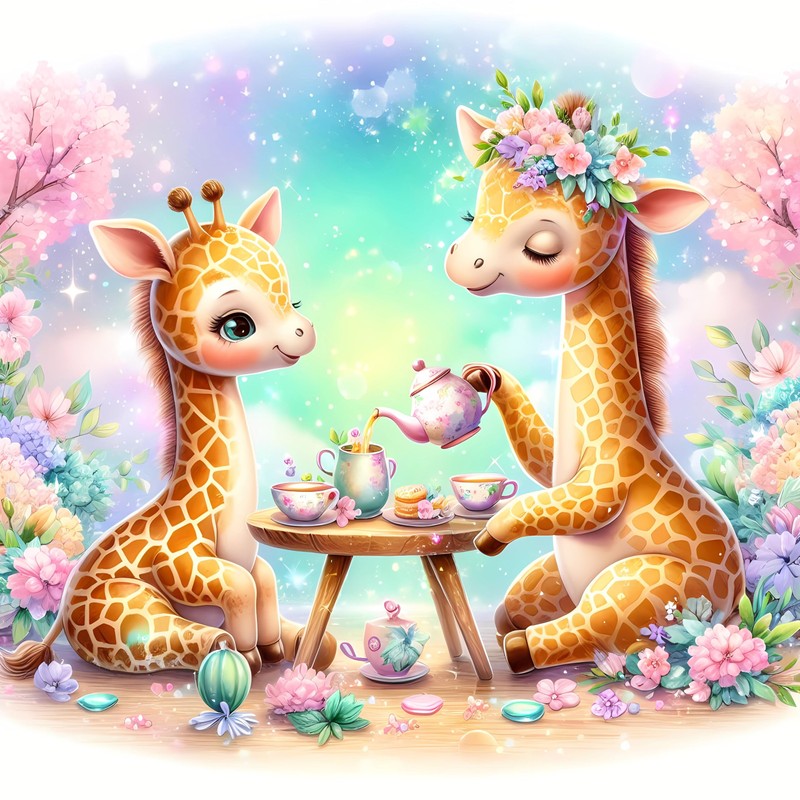 Baby Room Wall Art Prints; Giraffes Nursery Décor; Kids Room