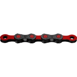 KMC Bicycle Chain, DLC12 Waxed, 1/2 Inch x 11/128 Inch, 126 Links, 12-Speed, Lightweight, Black/Red