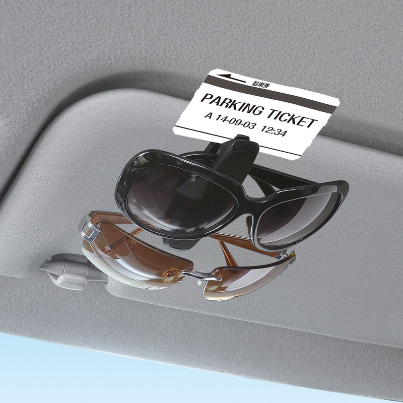 SEIWA W862 Twin Sunglass Holder, Black and Carbon Pattern