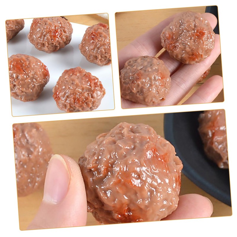SUPVOX 5pcs Artificial Beef Meatball Model Fake Food Toy Realistic