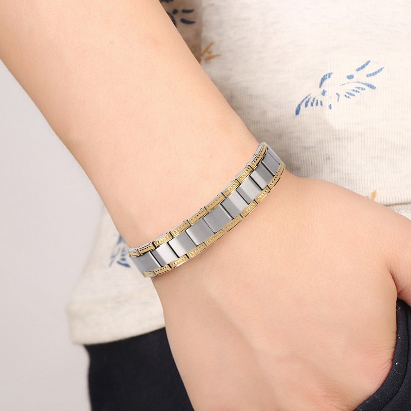Double Strength Titanium Steel Magnetic Therapy Lose Weight Bracelet for