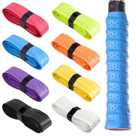 Ailvor Grip Tape Tennis Racket, Pack of 8 Tennis Grip Tape, Non-Slip Grip Tape, Badminton Racket, Overgrip Tennis Racket for Tennis Rackets, Badminton, Squash Racket (White)