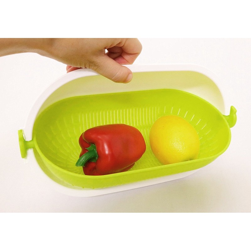 Kokubo Strainer Spin Wheel Colander Oval Grey KK-313