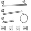 Round Brushed Nickel Bathroom Hardware: 8 Pieces Stainless Steel Bath