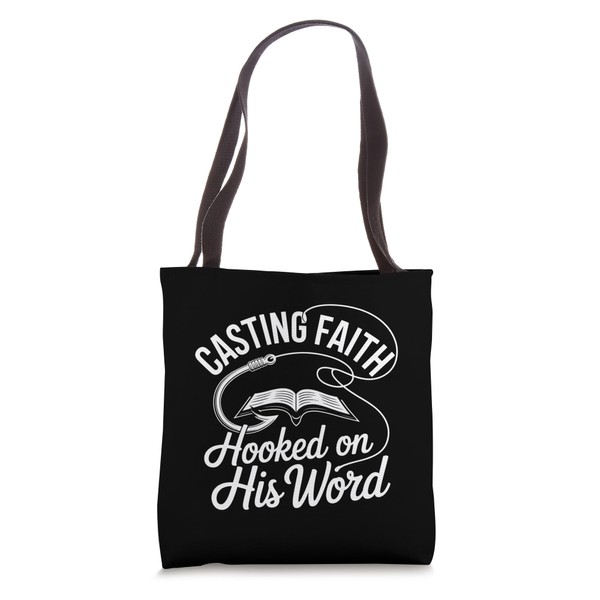 Casting Faith Hook on His Word Christian Design Tote Bag