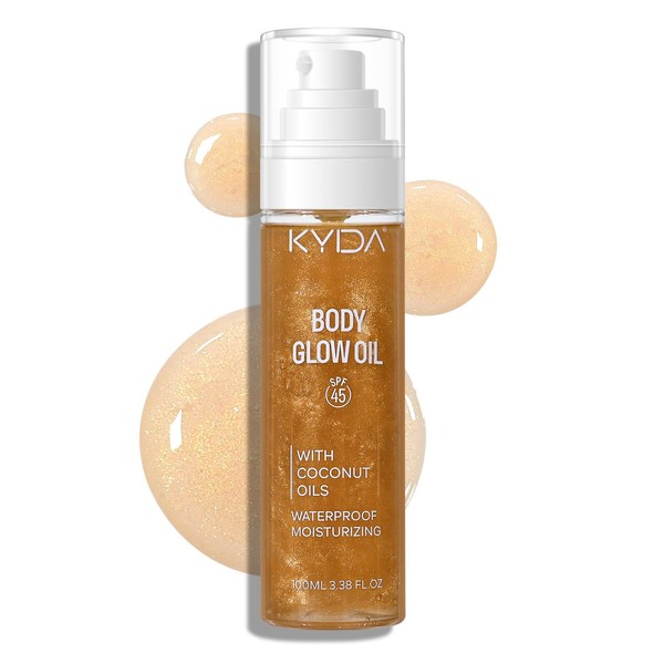 Sunscreen Body Glow Oil, Broad Spectrum SPF 45, Lightweight Water