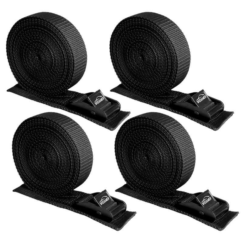 WEDAMER 4-Pack Kayak Tie Down Straps Heavy Duty Cam Buckle