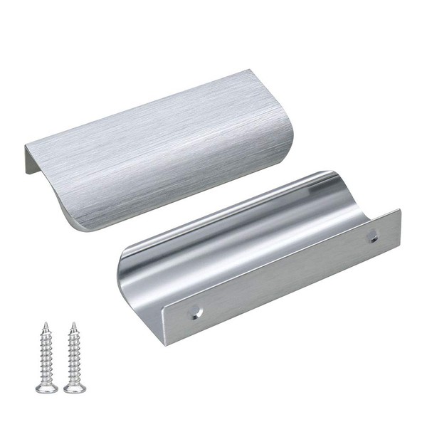 homdiy Tab Edge Pull Brushed Nickel Cabinet Handles - HD7027SNB