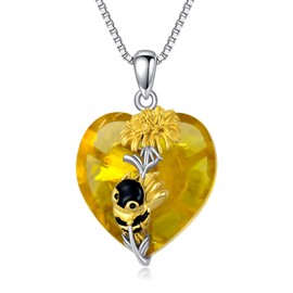 PROESS Flower Necklace 925 Sterling Silver Sunflower/Lily/Daffodil/Lotus/Daisy/Rose/Hibiscus/Lavender/Scottish Thistle/Forget Me Not Necklace Flower of Life Jewelry Presents for Women, Sterling