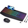 LIZRROT Wireless Keyboard and Mouse Combo - RGB Backlit, 2.4G