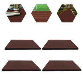 4PCS Outdoor Rubber Tiles Gym Floor Sports Deck Backyard Play Area Flooring Mat Safety Rubber Paver for Playground Home Gym Heavy Workout Equipment Flooring Indoor and Outdoor