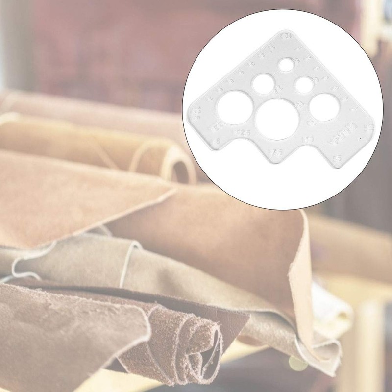 Acrylic Circle Template for Leather DIY, Round Corner Stitching Leather