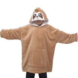 A2Z 4 Kids Girls Boys Oversized Hoodie Animal Blanket Super Soft Warm Fleece - Snuggle 957 Sloth Kids 7-13
