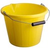 Yellow Plastic Builders Bucket 3 Gallon 14 Litre Water Mixing