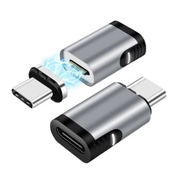 SHEEAST Magnetic USB C Adapter 2 Pack 24 Pin Mini Magnetic USB C Adapter Connector Straight 100W PD Fast Charge 20Gbs Data Transfer USB3.1