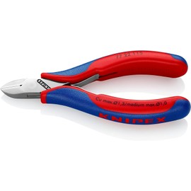 Knipex 77 22 115 SB Electronics Diagonal Cutters with Round Head/Dissipative in Blister Packaging, Multi-Colour, 115 mm