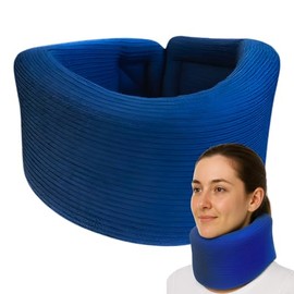 Homecare | Collarín Cervical Semi Rígido Ortopédico Ajustable Soporte para Cuello, Espuma Suave Unisex (Grande | 44.5-49 cm)